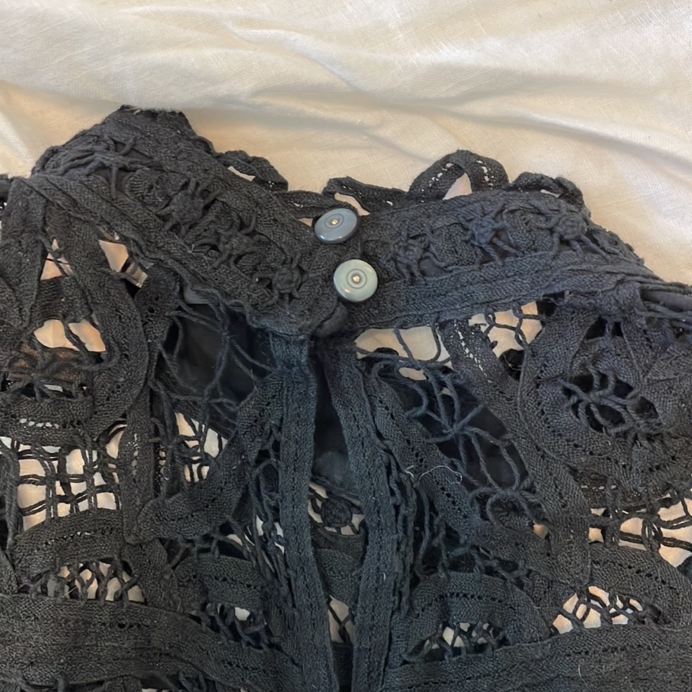 Marc By Marc Jacobs Brontë lace black long sleeve top, size S - Picture 5 of 5